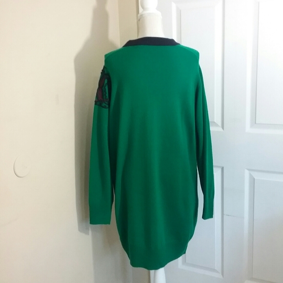 Sacai 100% Wool Embroidered Green Sweater Dress 3 - Picture 8 of 14